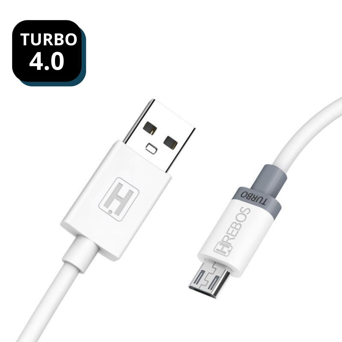 Miniatura Kit 2 Cabo Carregador Turbo Micro Usb V8 Celular 1,2M Dados