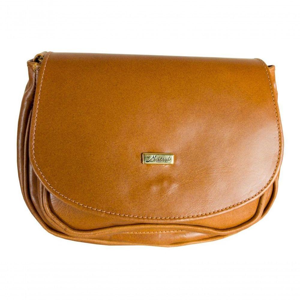 Miniatura Bolsa Couro Legítimo Feminina Transversal Luxo Cor Marrom Amarelado