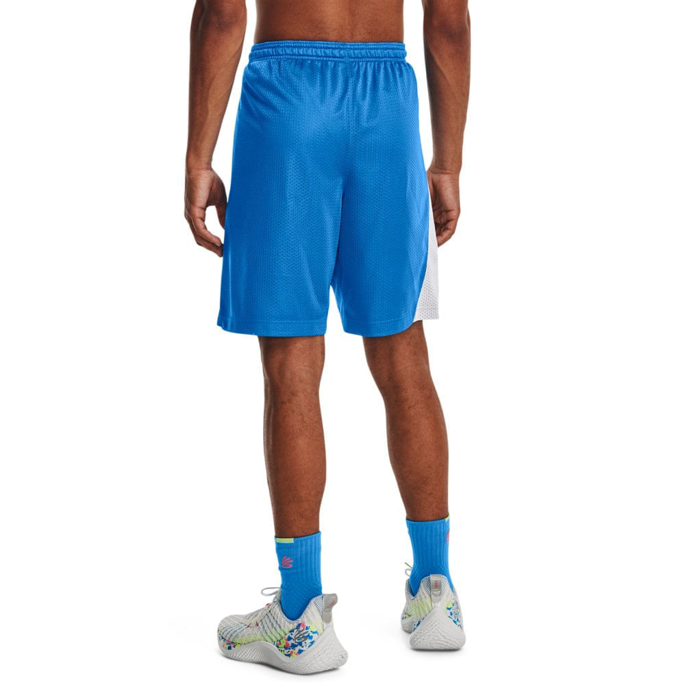 Miniatura Bermuda de Basquete Masculina Under Armour Curry Splash 9 Azul - G