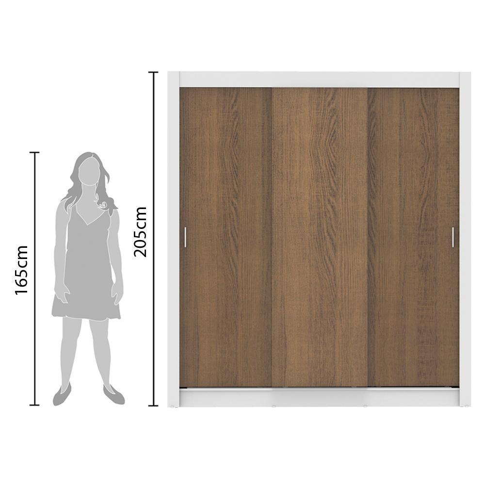 Miniatura Guarda Roupa Casal Lyon 3 Portas de Correr 4 Gavetas Madesa