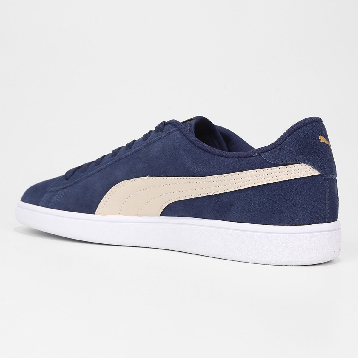 Miniatura Tênis Puma Smash V2 Masculino Marinho+Branco - 38