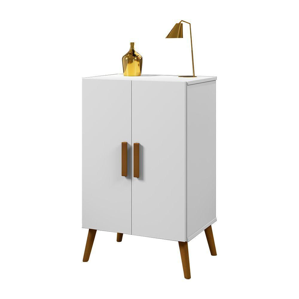 Miniatura Organizador Cali Branco Base Madeira Maciça E Mdf 2 Portas