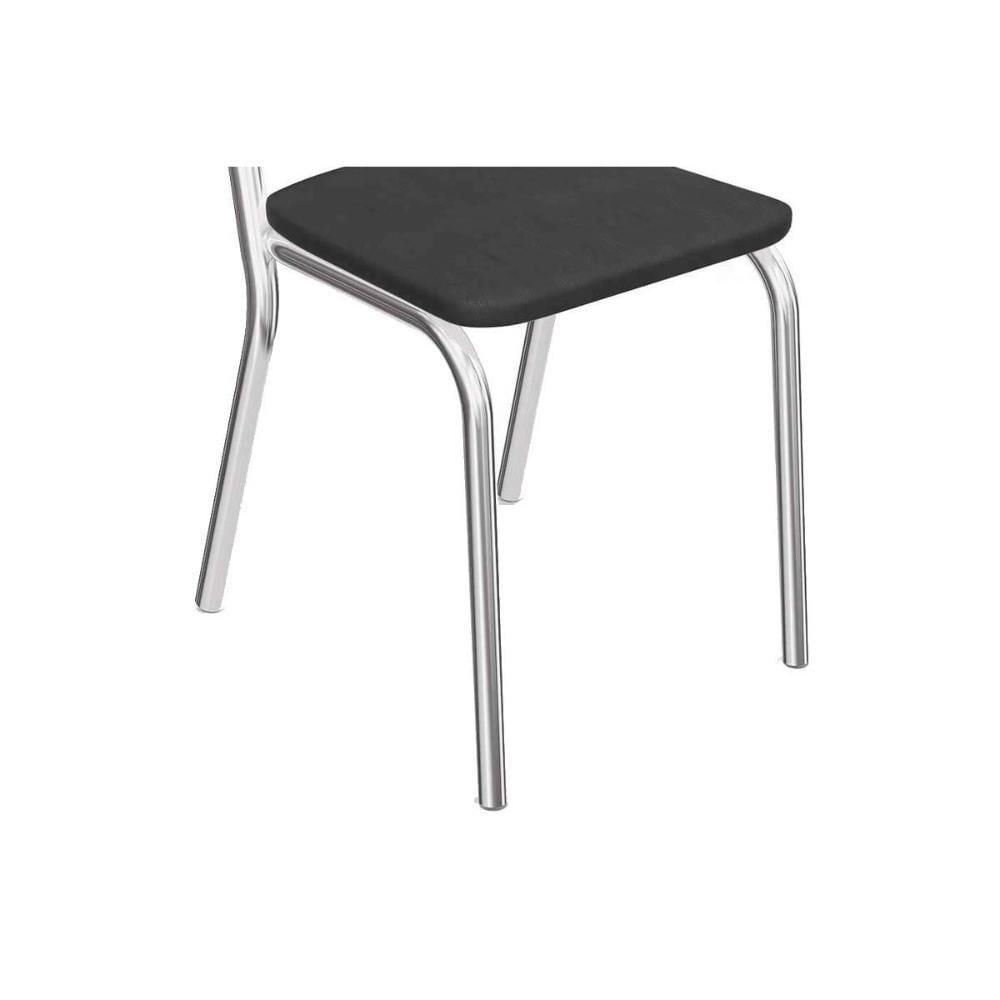 Miniatura Kit 4 Cadeiras De Cozinha Holanda 4c009 4 Un Cromado-courano Preto - Kappesberg