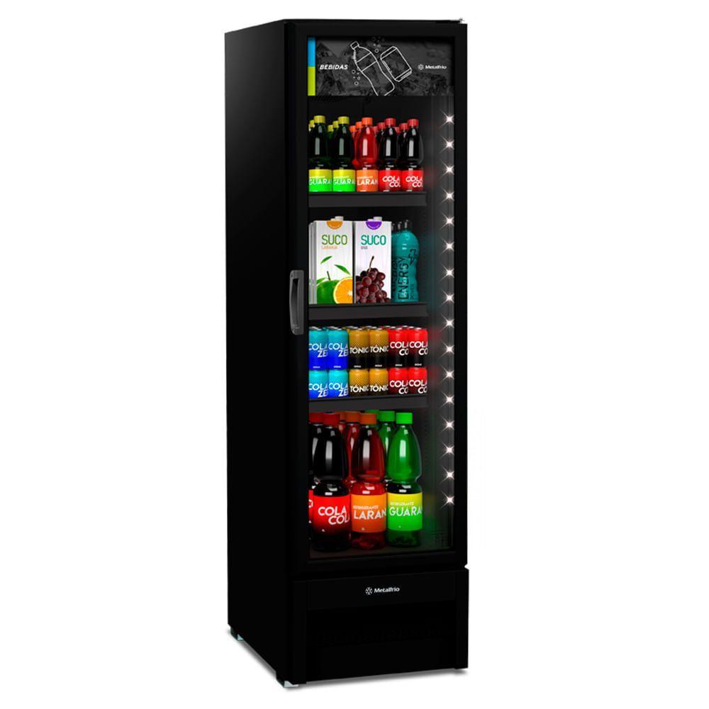 Miniatura Expositor De Bebidas Slim Vertical All Black Vb28rh Metalfrio Refrigerador 343 Litros Preto 220v