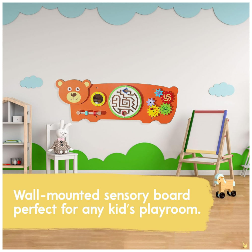 Miniatura Painel Interativo com Atividades Divertidas Sensoriais para Crianças de 3 Anos ou Mais, D DAKIN, Urso 110v