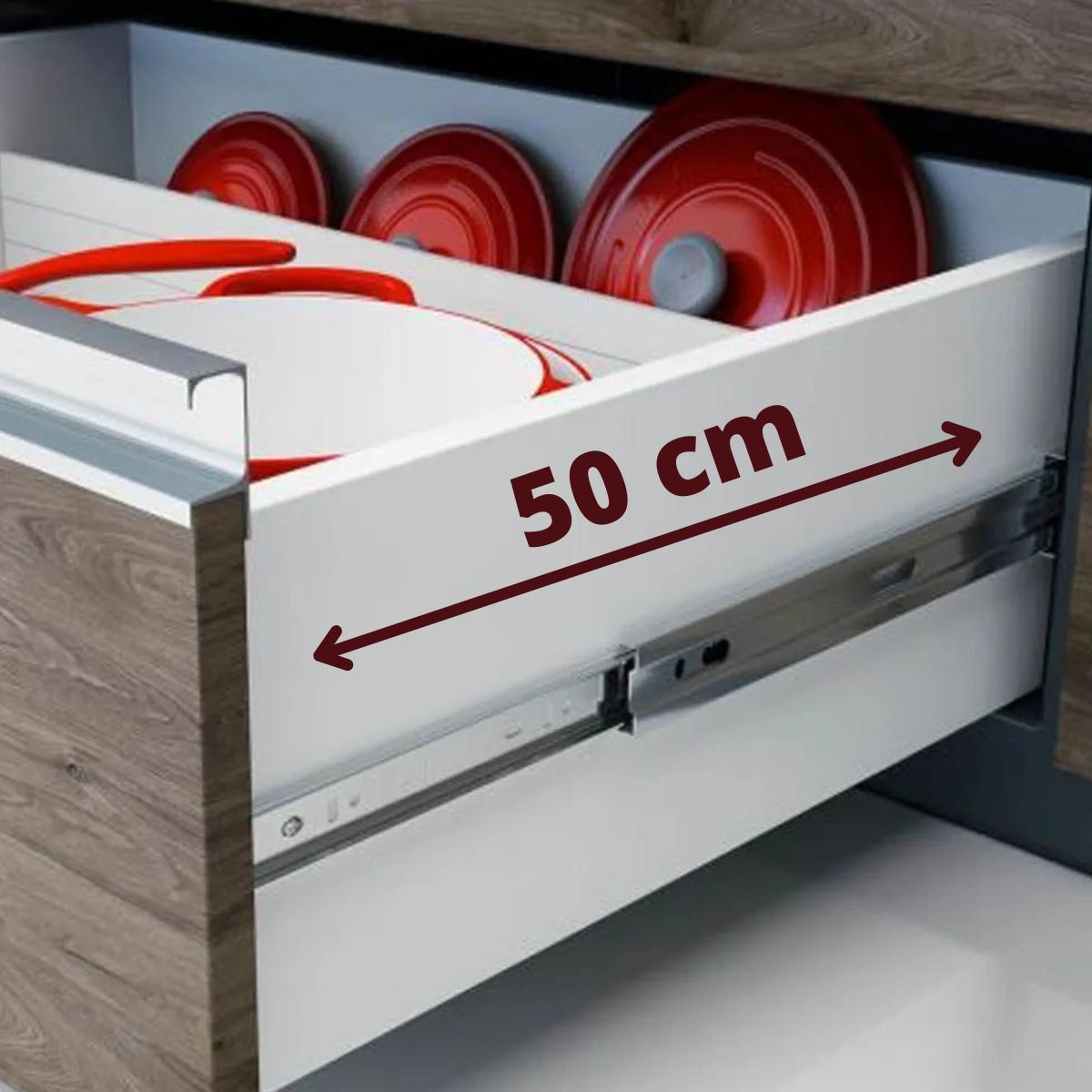 Miniatura Corrediça Gaveta Trilho Telescópico 50Cm 500Mm Par 30Kg