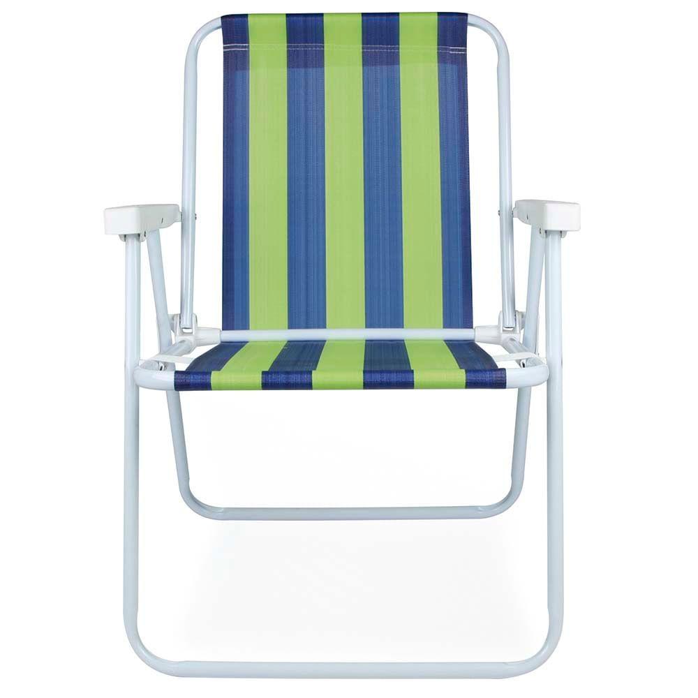 Miniatura Cadeira de Praia Alta Aço Verde Azul Mor
