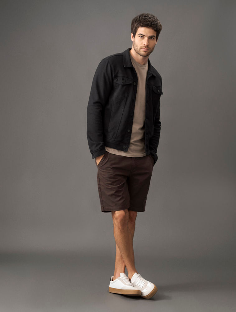 Miniatura Jaqueta Masculina Trucker Moletom Calvin Klein Jeans - Preto Jaqueta Masculina Trucker Moletom Calvin Klein Jeans Preto g