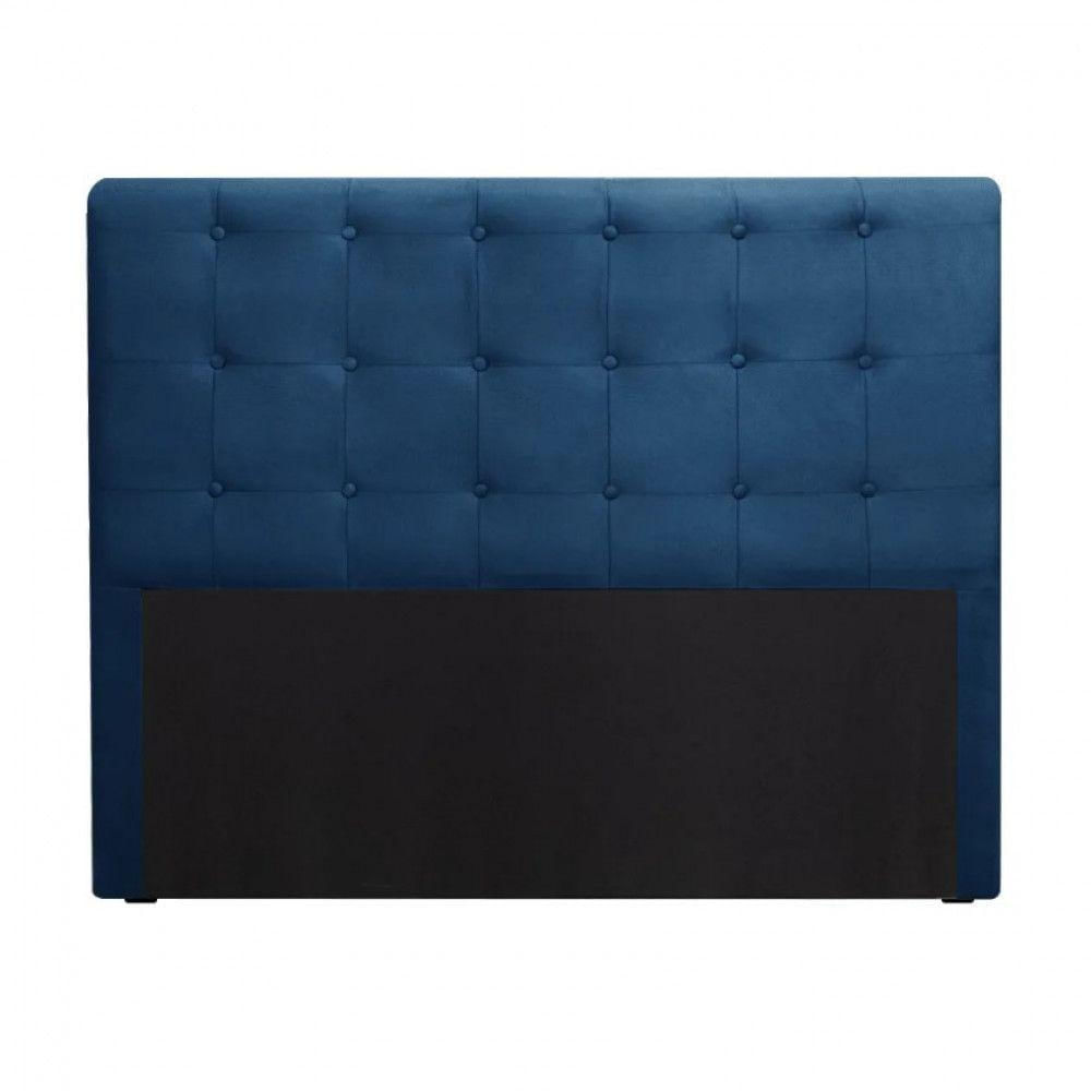 Miniatura Cabeceira Cama Box Quarto King Size Paola 195 Cm Veludo Speciale Home Azul