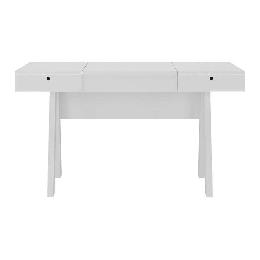 Miniatura Penteadeira 131,5cm Com 2 Gavetas 1 Porta Basculante E Espelho Multimóveis CR35250 Branco