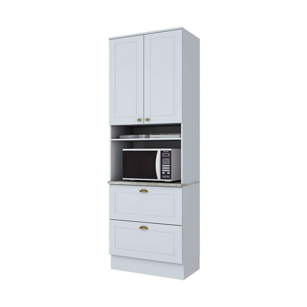Miniatura Paneleiro Duplo Americana 220 Cm Para 1 Forno Henn Branco