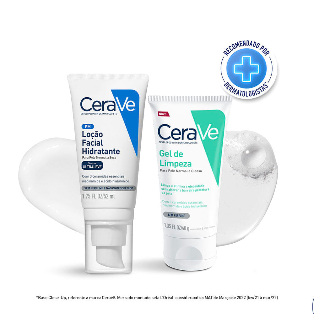 Miniatura Kit CeraVe Loção Facial Hidratante 52ml e Ganhe Gel de Limpeza 40g