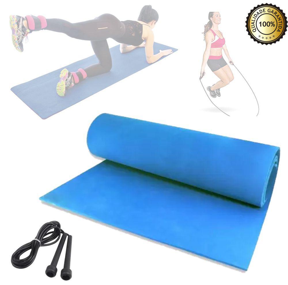 Miniatura Tapete De Eva Academia/Pilates/Yoga 180X50Cm + Corda Pvc