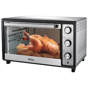 Miniatura Forno Elétrico Philco PFE60I de 60 Litros com Timer de 120 Minutos – Prata 110V