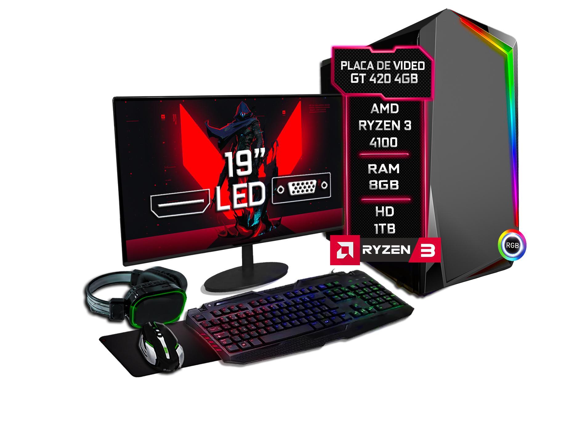 Miniatura Pc Gamer Completo Amd Ryzen 3 4100 8Gb Gt 420 4Gb Hd 1Tb