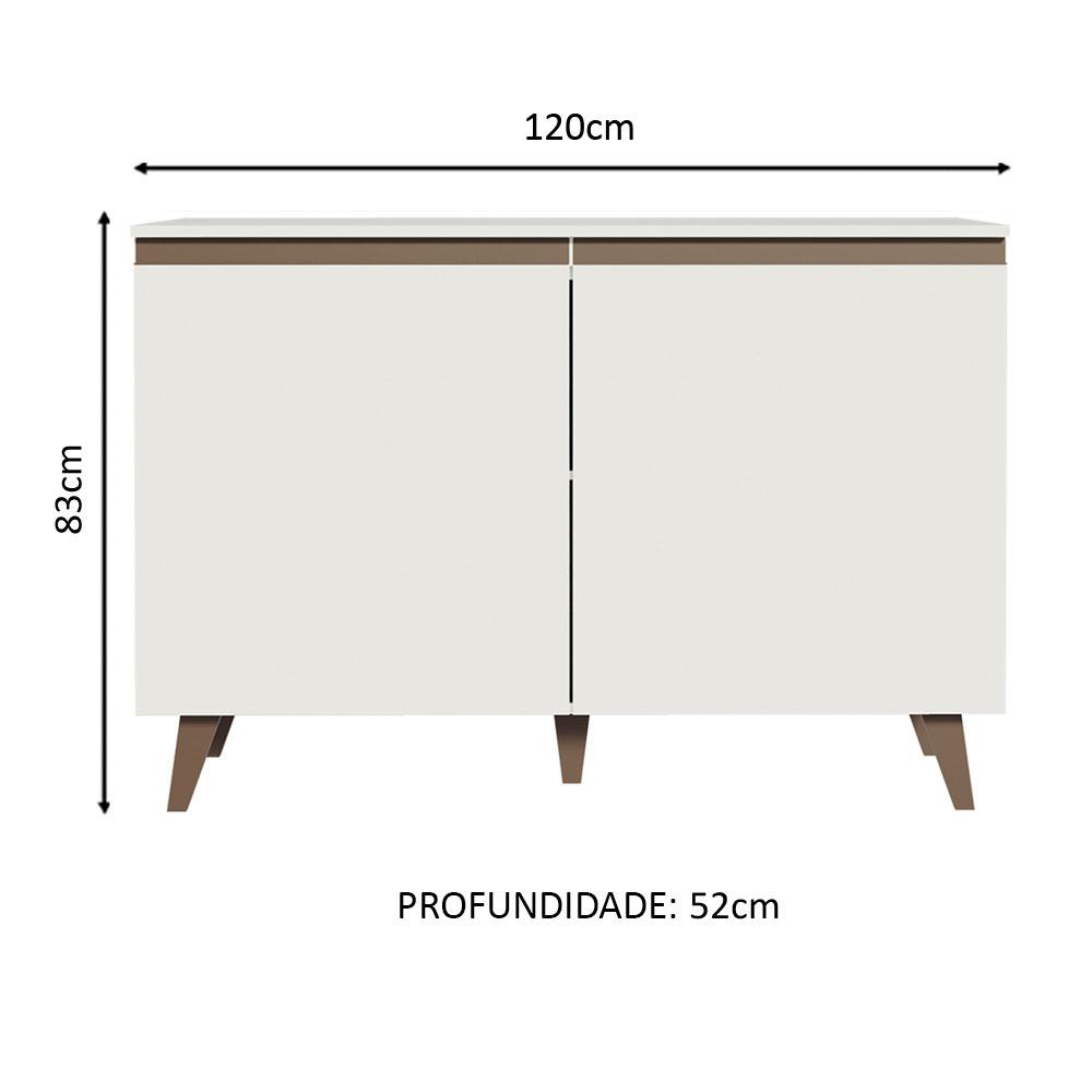 Miniatura Balcão Armário de Cozinha Cantinho do Café 2 Portas Branco Reims Madesa Branco