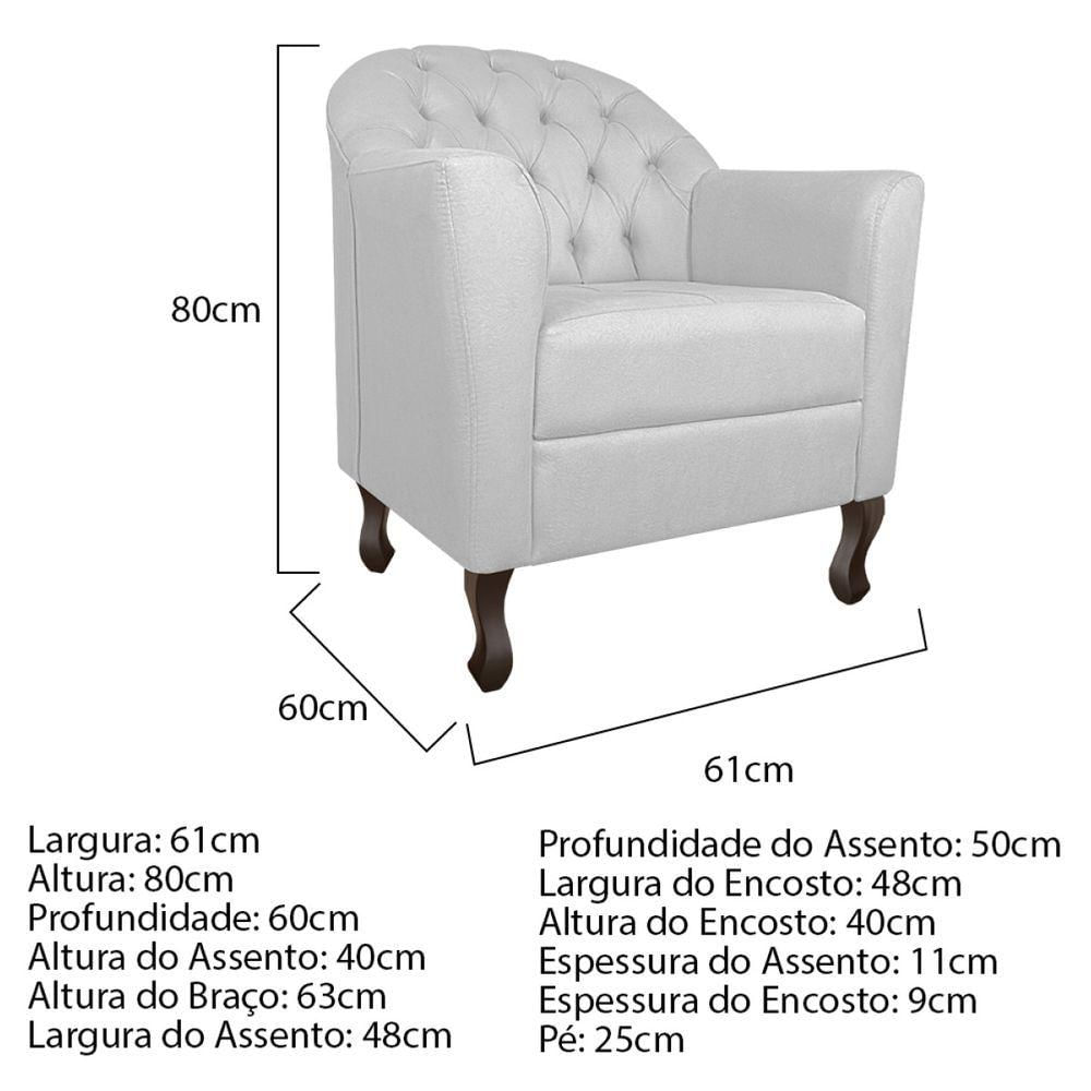 Miniatura Kit Diva Recamier Diana 185Cm Lado Direito E 02 Poltronas Julia Suede - Amarena Móveis Branco