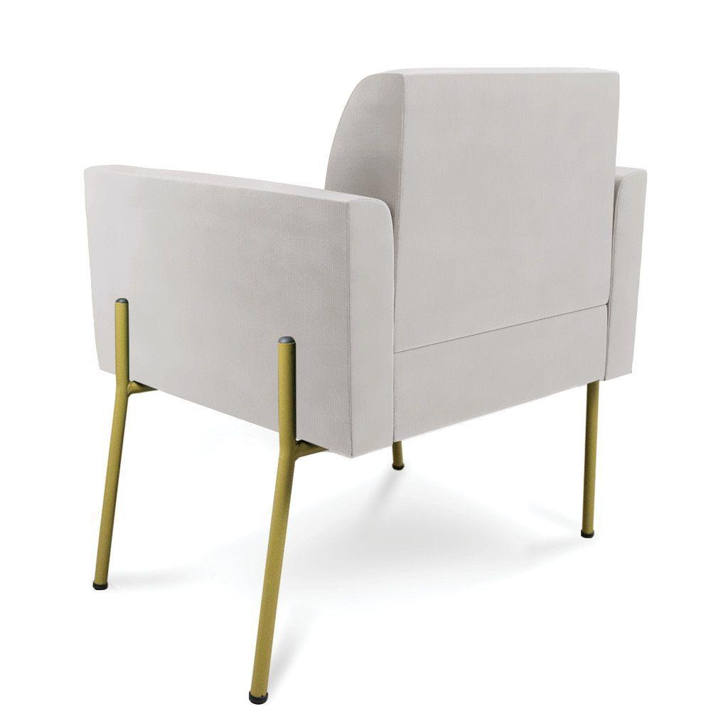 Miniatura Poltrona Pé De Ferro Dourado Para Salão Kit 2 Marisa Veludo Cinza D03