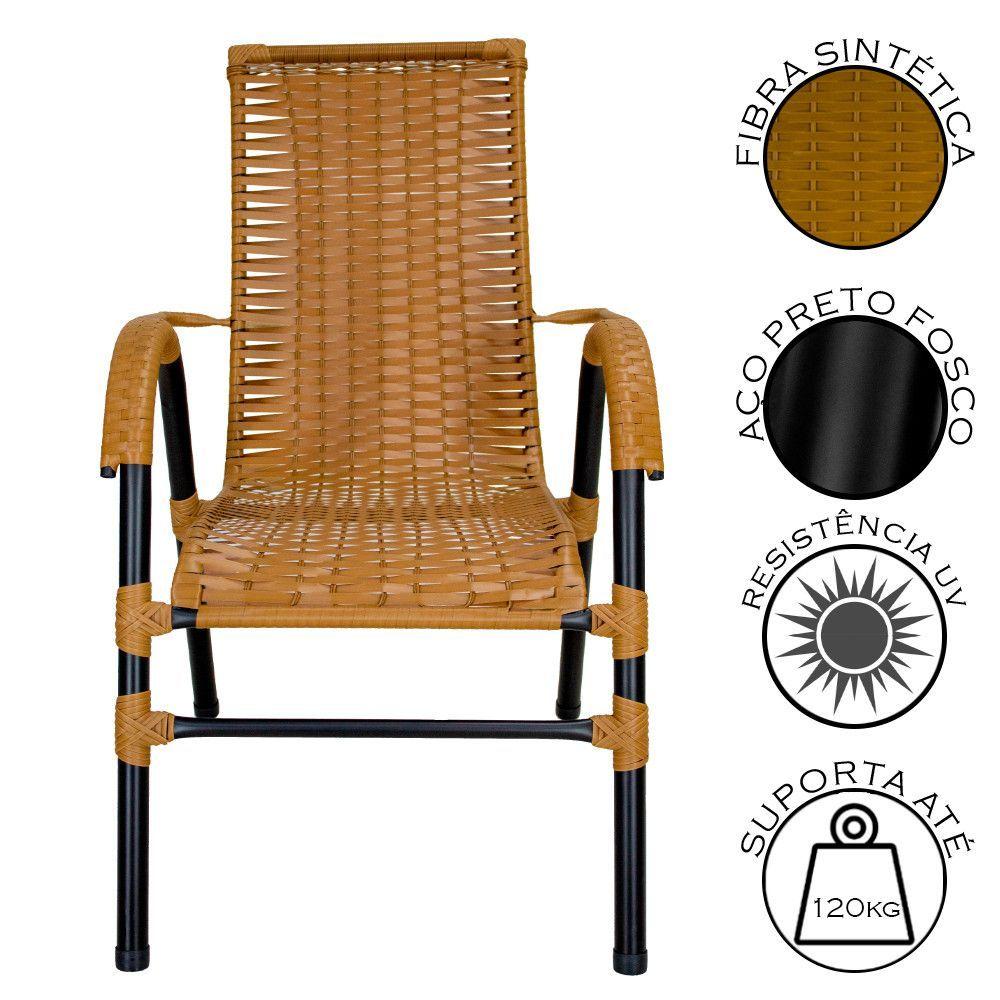 Miniatura Conjunto De 4 Cadeiras Bela De Aço Carbono E Fibra Sintética Caramelo