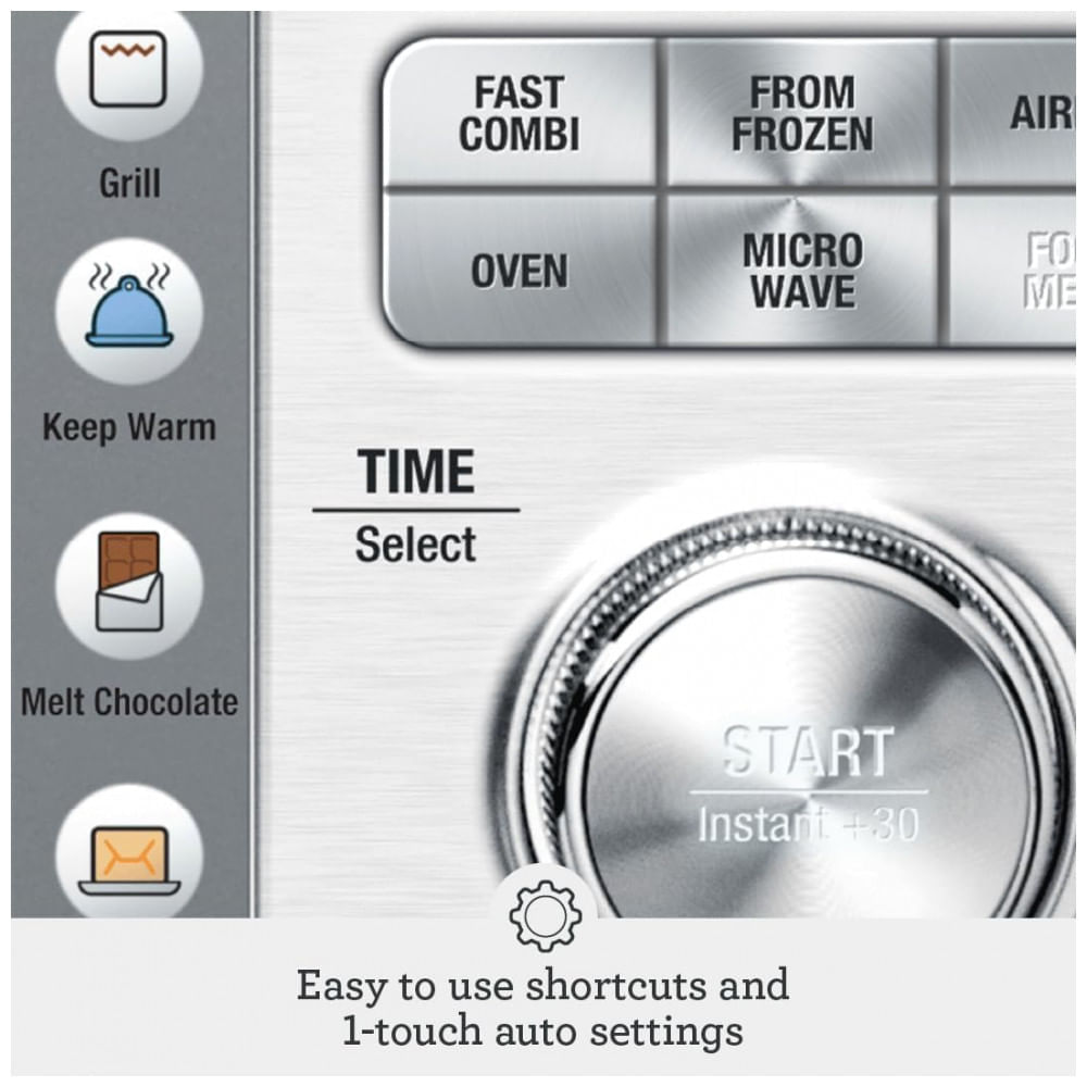 Micro Ondas 3 em 1, 31 Litros em Aço Inoxidável Escovado, 110V 1400W, Breville, Prata