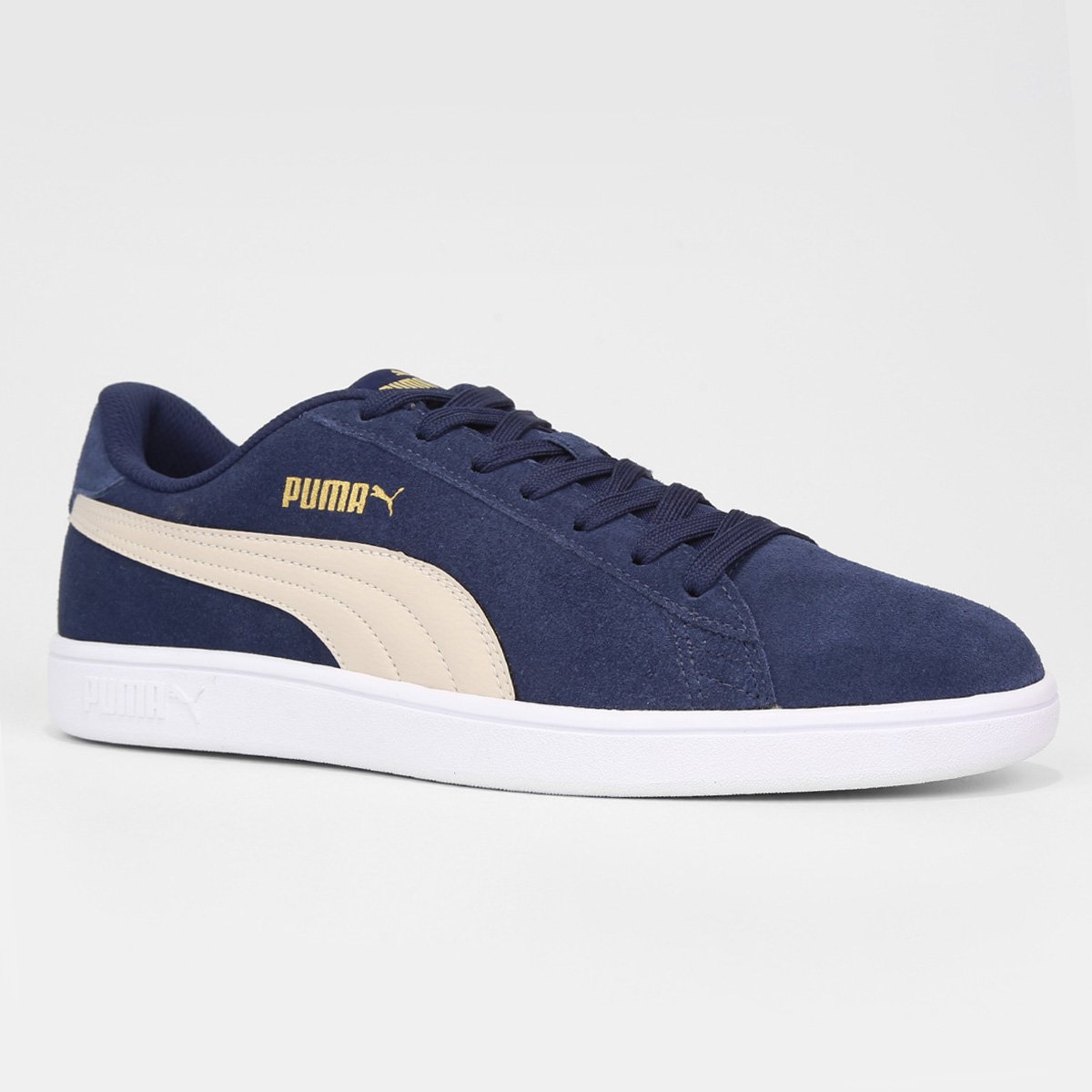 Miniatura Tênis Puma Smash V2 Masculino Marinho+Branco - 38