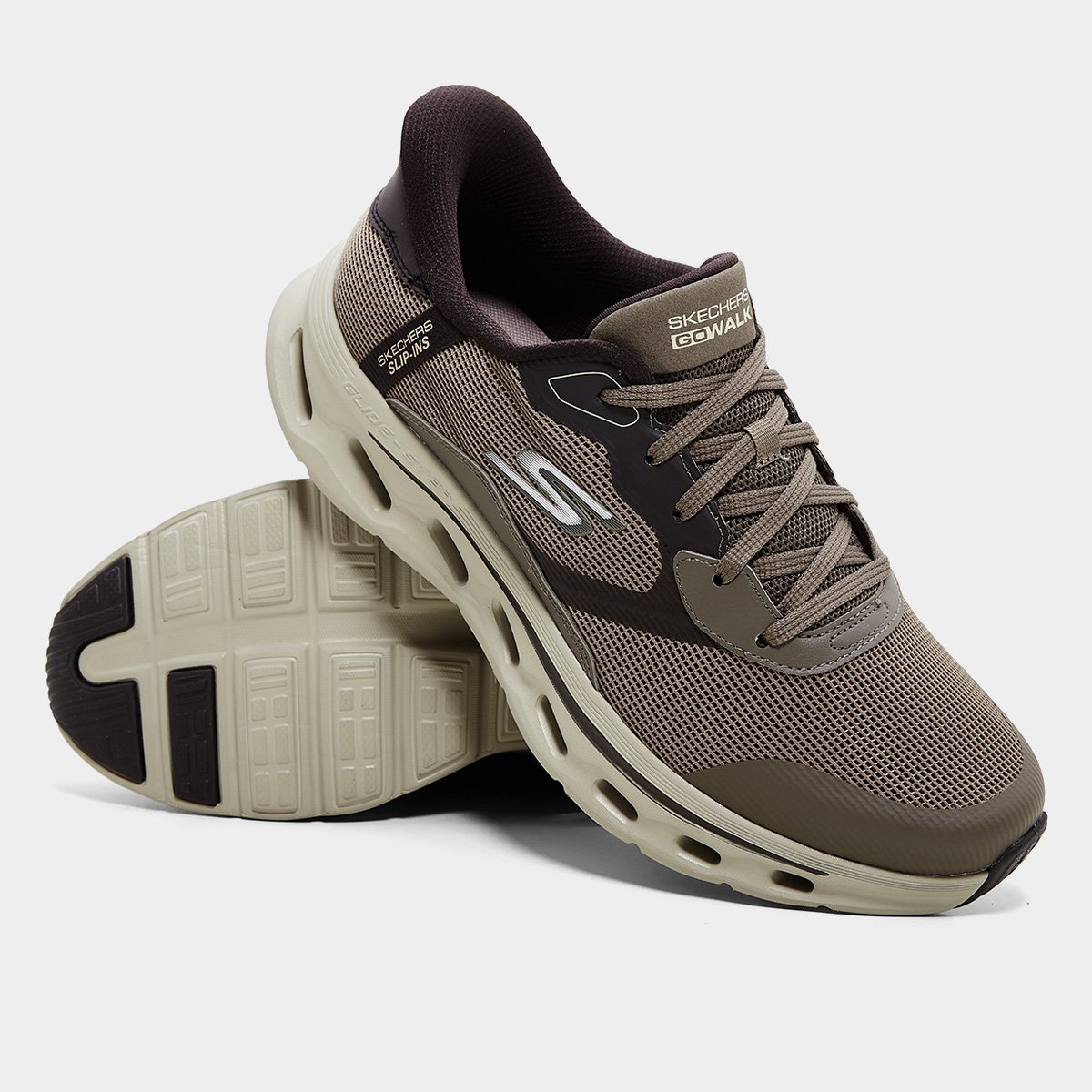 Miniatura Tênis Skechers  Go Walk Glide-Step 2.0 - Zac Masculino Bege - 38