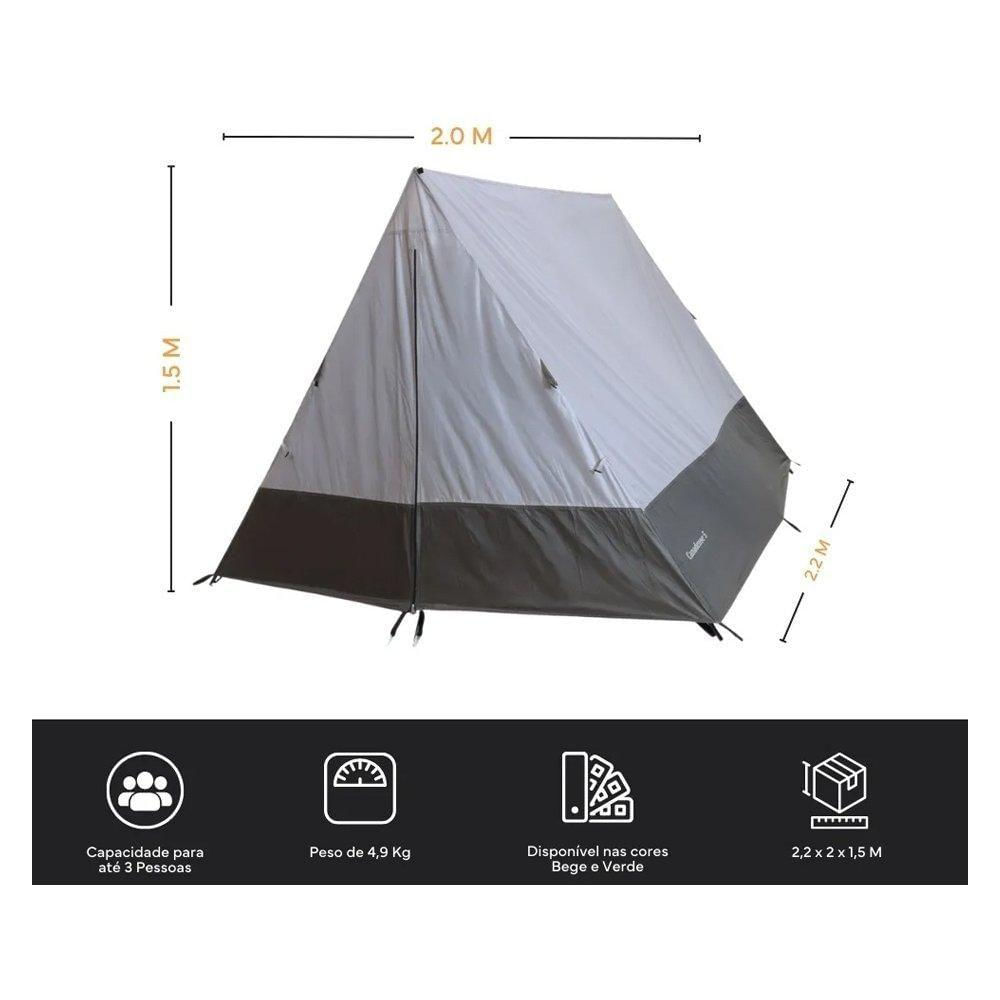 Barraca Camping Canadense 3p 2000mm Coluna Dagua Nautika