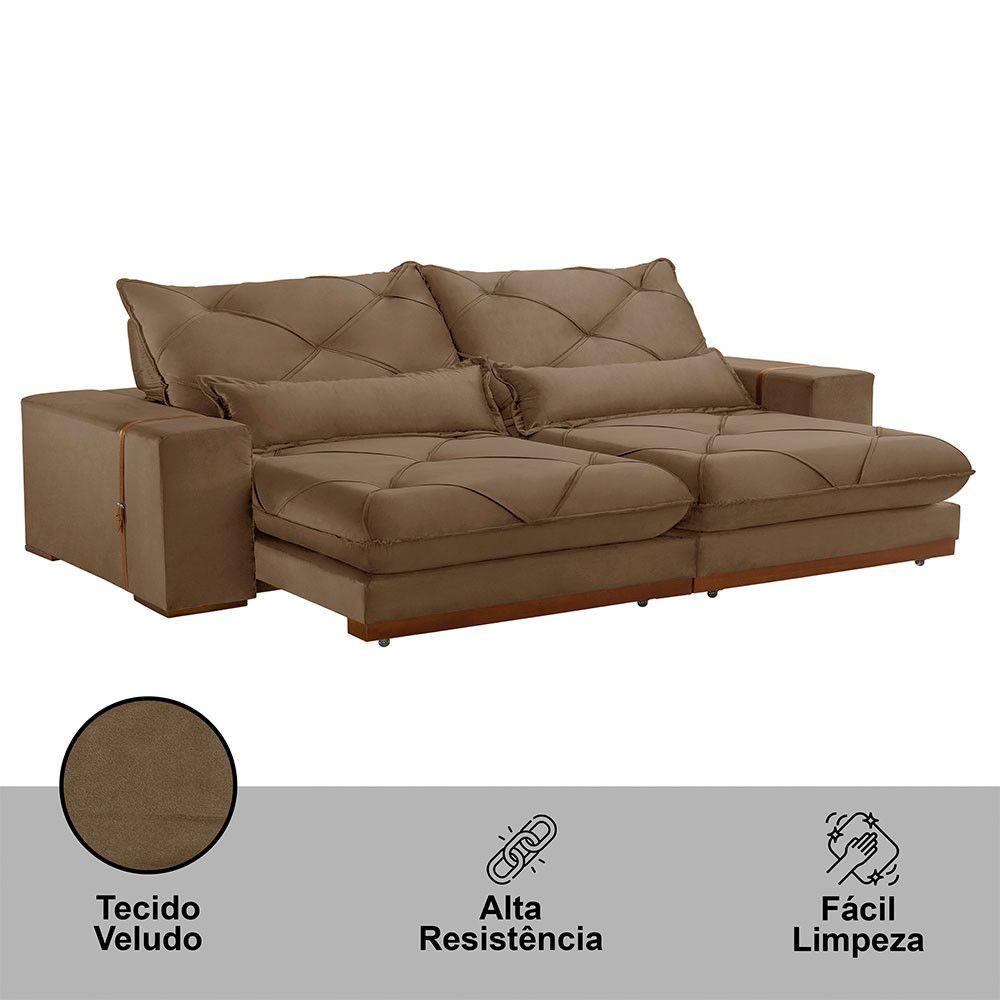 Miniatura Sofá Turim Veludo 02 Módulos De 100cm B25cm Meu Sofá Online B016 Veludo Marrom