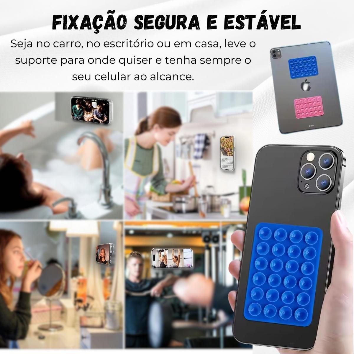 Miniatura Suporte Premium Com Ventosa Silicone Para Celular Superfície