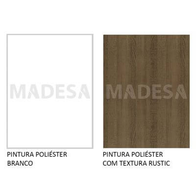 Miniatura Balcão Gabinete de Pia Madesa Acordes Glamy 100% MDF 120 cm 3 Portas e 2 Gavetas Branco/Rustic Cor:Branco/Rustic