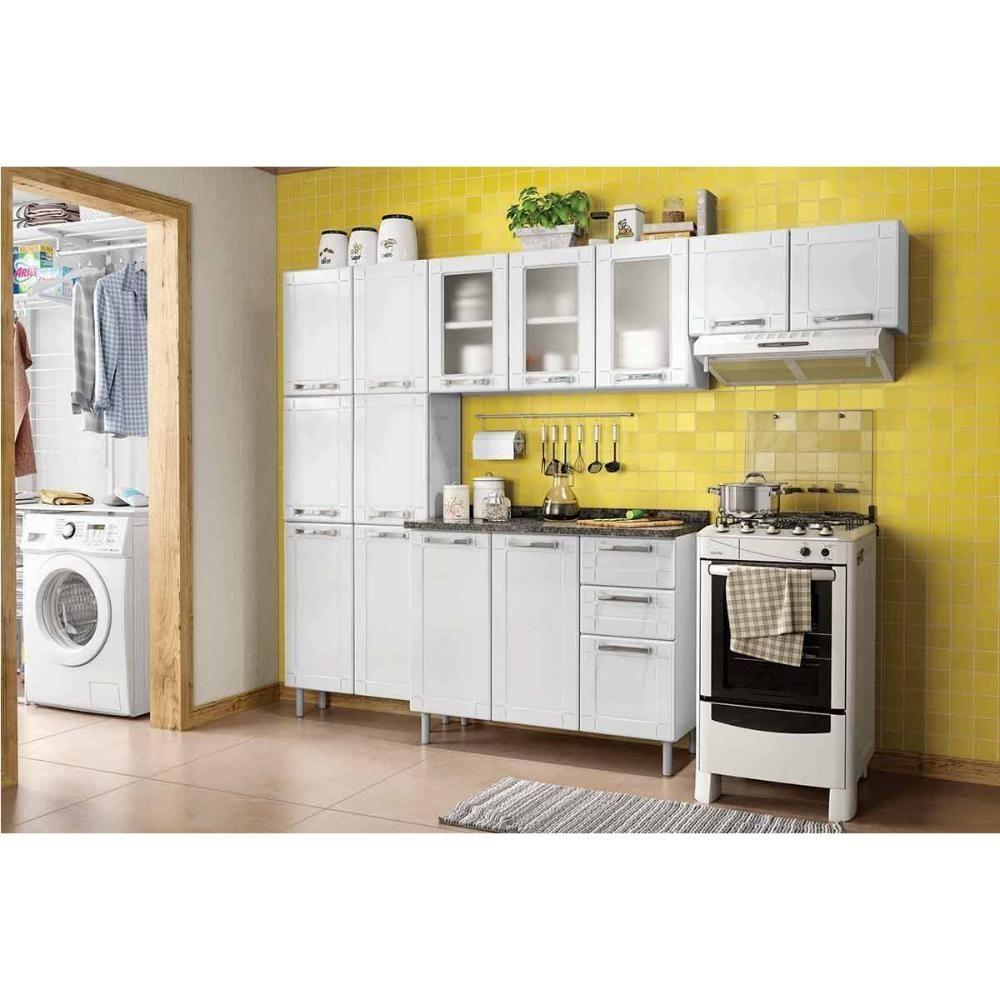 Miniatura Armário Aéreo P/ Cozinha Múltipla 6010 3 Portas C/vidro 105cm Branco - Bertolini