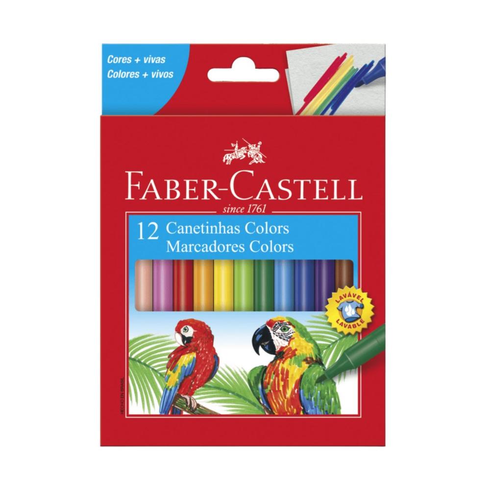Miniatura Canetinha Hidrográfica 12 Cores - Faber Castell