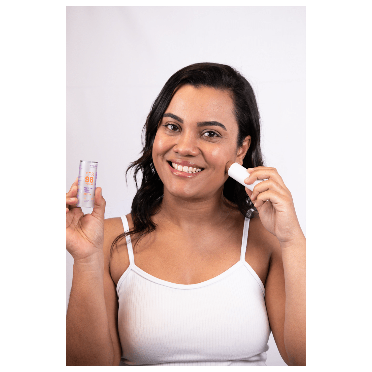 Miniatura Pink Cheeks Pro Stick FPS96 Pro40 - Protetor Solar em Bastão com Cor 14g