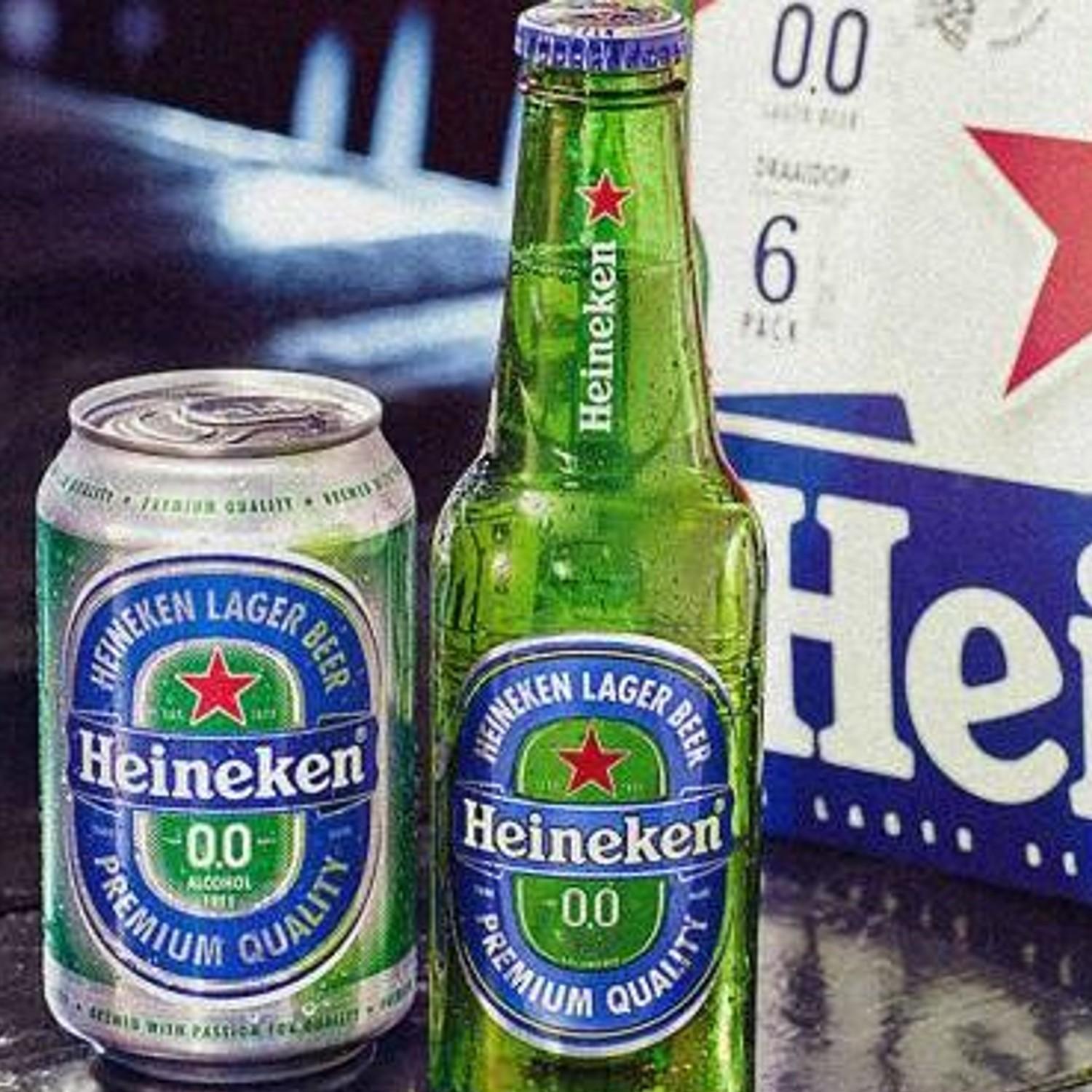 Miniatura Caixa Com 12Und Cerveja Heineken Sem Álcool 0,0% Lata 350Ml