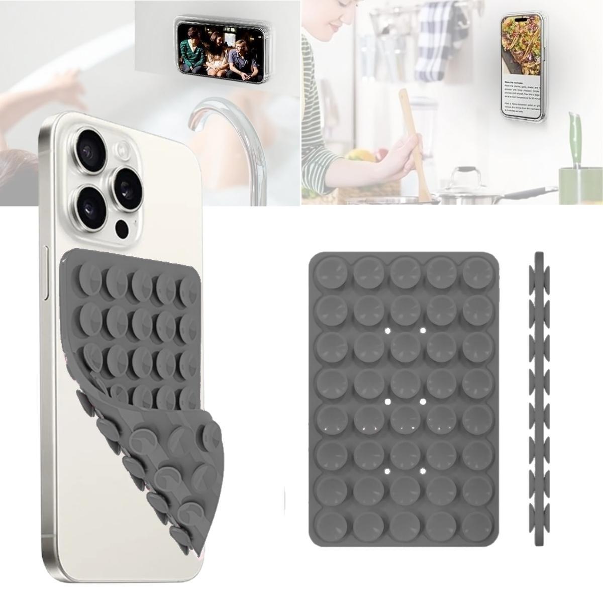 Miniatura Suporte Premium Com Ventosa Silicone Para Celular Superfície