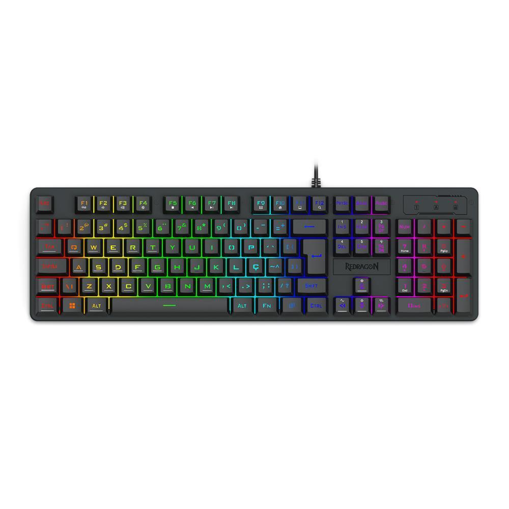 Miniatura Teclado Membrana Gamer Redragon Netherbane Rgb K521 Preto