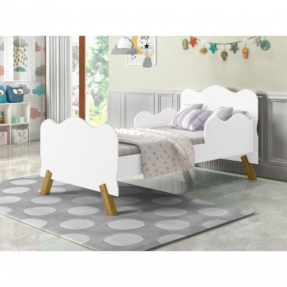 Miniatura Mini Cama Infantil Nuvem Angel Branca