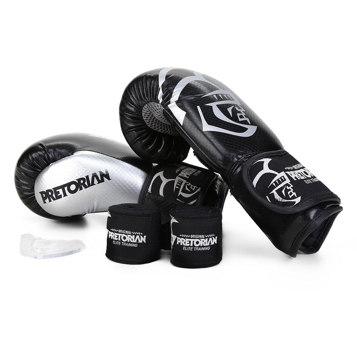 Miniatura Kit Luva Pretorian Elite 12Oz + Bandagem + Protetor Bucal