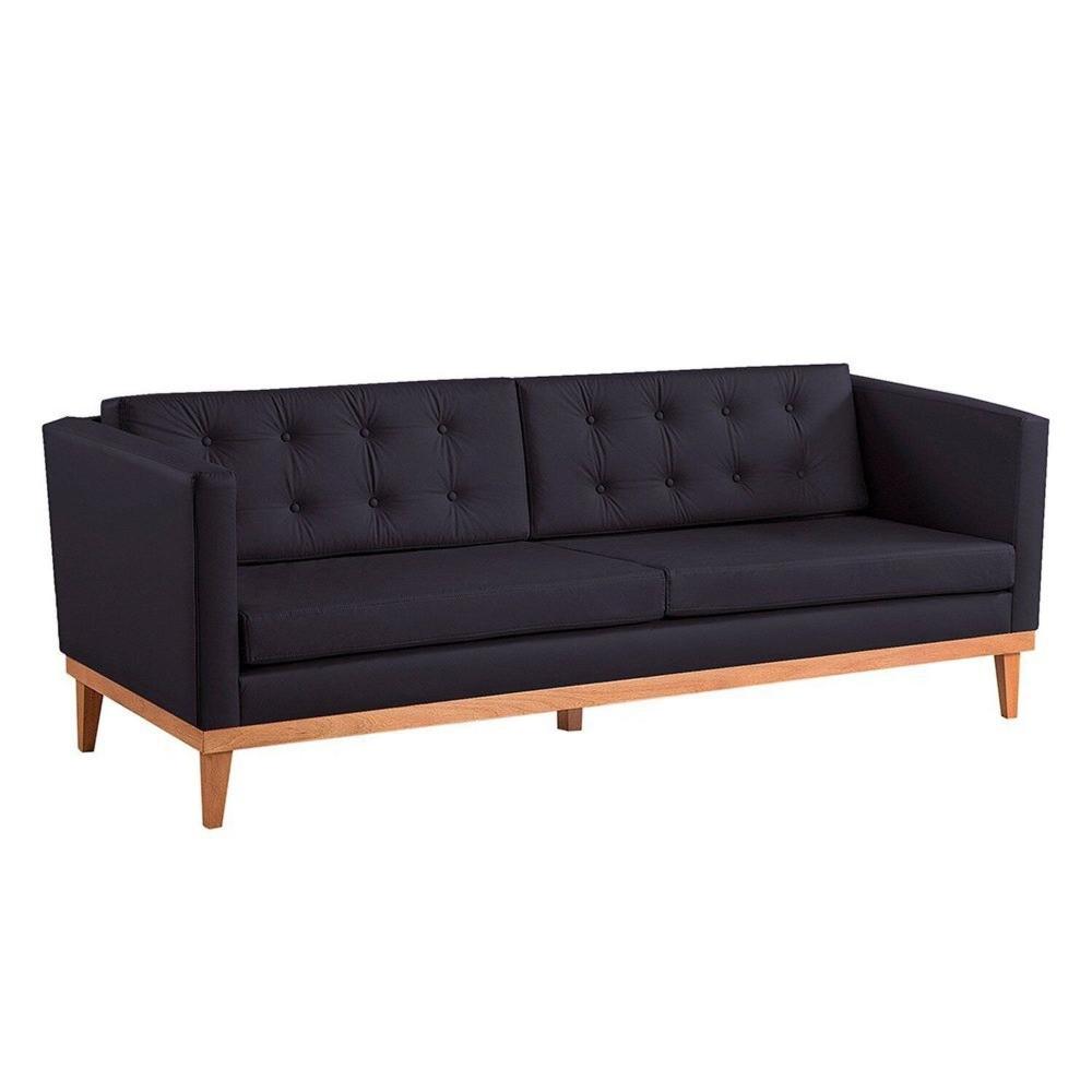Miniatura Sofá Expert 4 LUG Corino 81x219x85 cm Preto