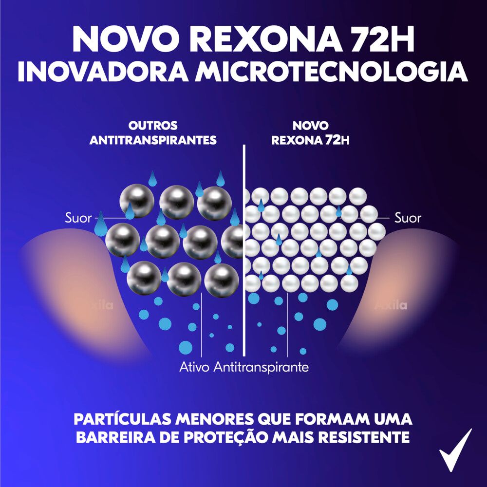 Miniatura Desodorante Rexona Sem Perfume Aerosol Antitranspirante 72h 150ml