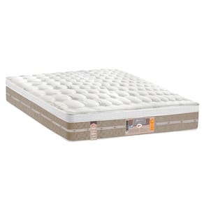 Miniatura Cama Box Super King Castor Silver Star Air com Molas Ensacadas 71x193x203cm – Branco/Bege