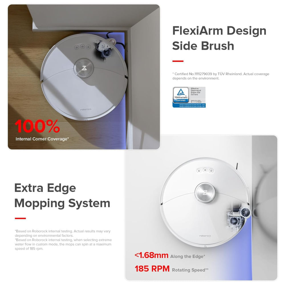 Roborock S8 MaxV Ultra: Aspirador Robô e Esfregão com Abastecimento e Drenagem Automáticos, Design FlexiArm, Lavagem e Secagem Automáticas.