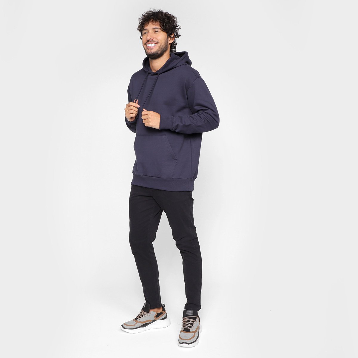 Miniatura Moletom Hering C/Capuz Masculino Azul Escuro - G