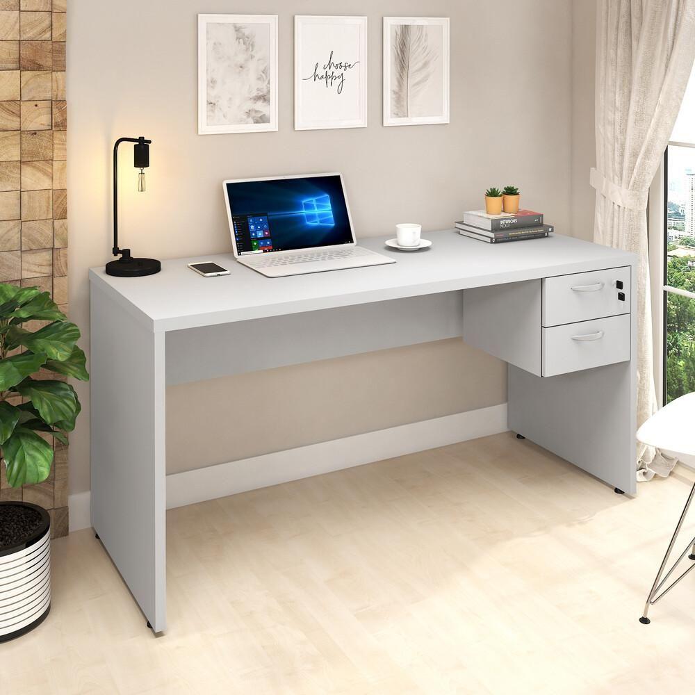 Miniatura Mesa De Escritório 2 Gavetas 150Cm Multimóveis Cr25190 Cinza