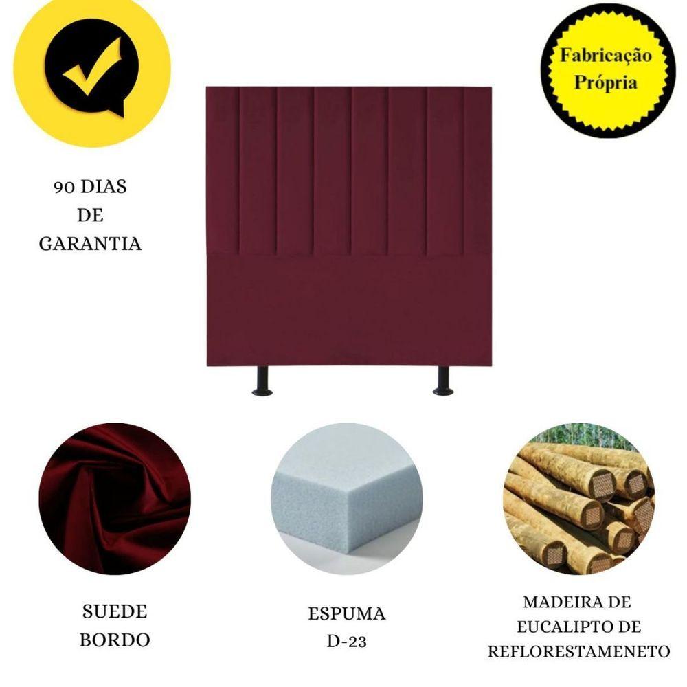 Miniatura Cabeceira De Cama Queen Box 160 Cm Karla Carla Suede Cor:bordô