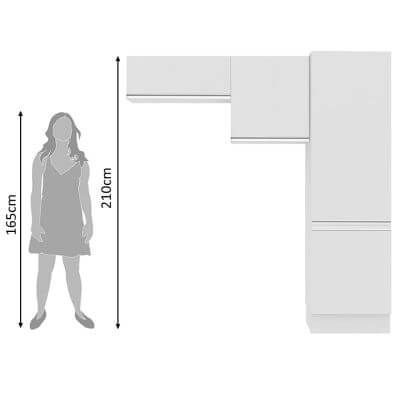 Miniatura Kit Área De Serviço Madesa Acordes Glamy 100% MDF com 2 Armários e Torre Branco Cor:Branco