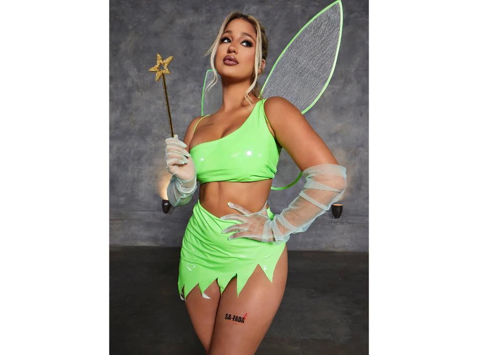 Miniatura Tatuagem Temporária Cosplay Tinkerbell Fada 10x6cm