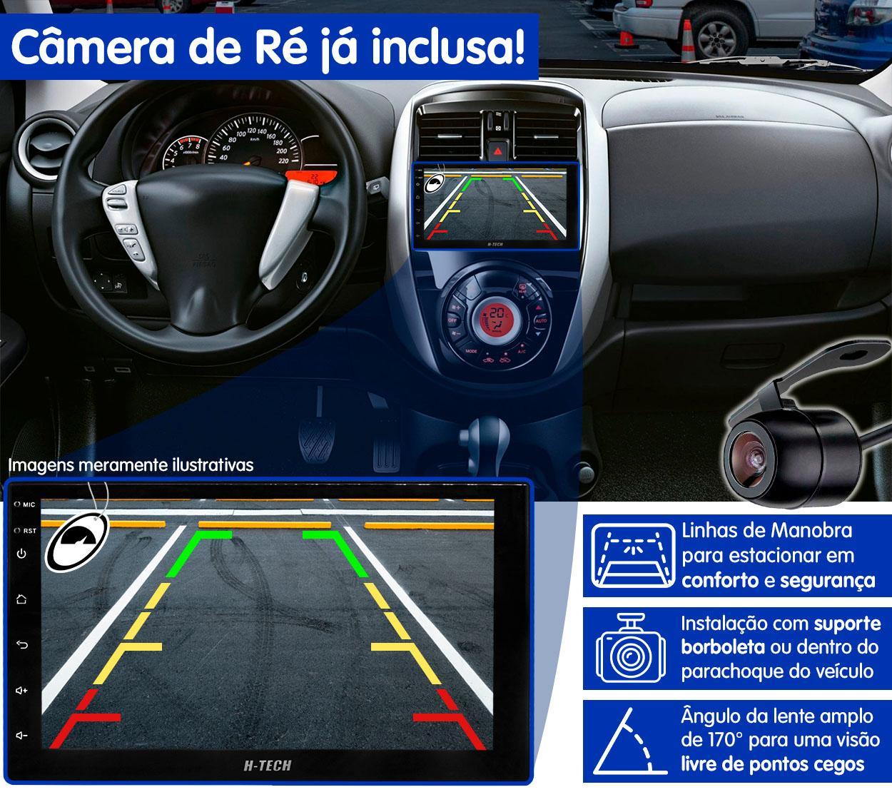 Multimídia 7'' Polegadas H-Tech Ht-7225Ca Android 2Gb + 64Gb
