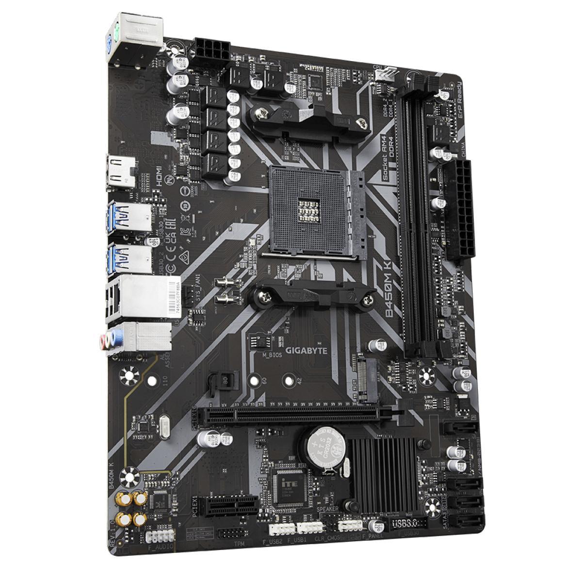 Miniatura Placa Mãe Gigabyte B450M K 1.0 DDR4 HDMI AM4 Ryzen Socket