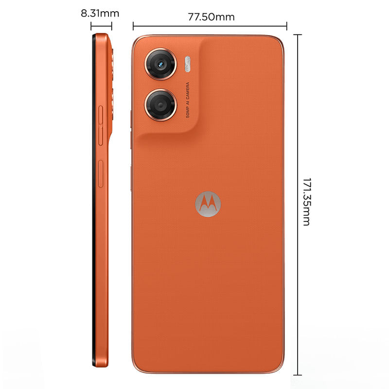 Smartphone Motorola Moto G06 128GB - Laranja, 12GB (4GB RAM +8GB RAM Boost), Câmera 50MP e Tela 6,9"